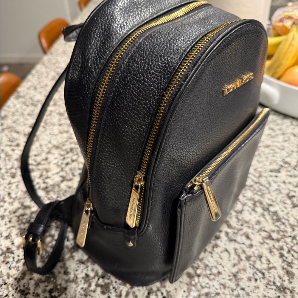 Michael Kors Black Leather Mini Backpack - Picture 2 of 10